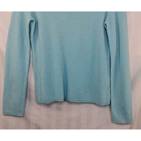 Cashmere Sweater Women's Size S Charter Club Luxury Light Blue Turtleneck - Picture 3 of 9